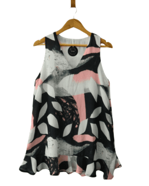 Vestido Ossira Negro con Rosa