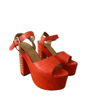 Sandalias Paruolo rojas con tachas