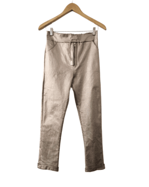 Pantalón Nina Karki Dorado con Etiqueta