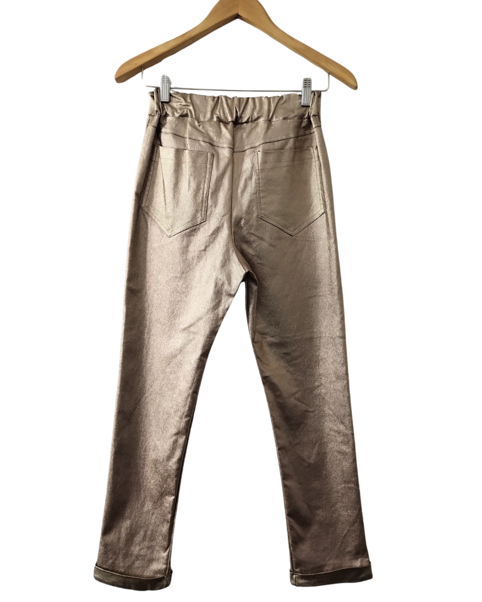 Pantalón Nina Karki Dorado con Etiqueta