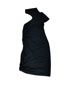 Vestido Corto Negro de Un Hombro