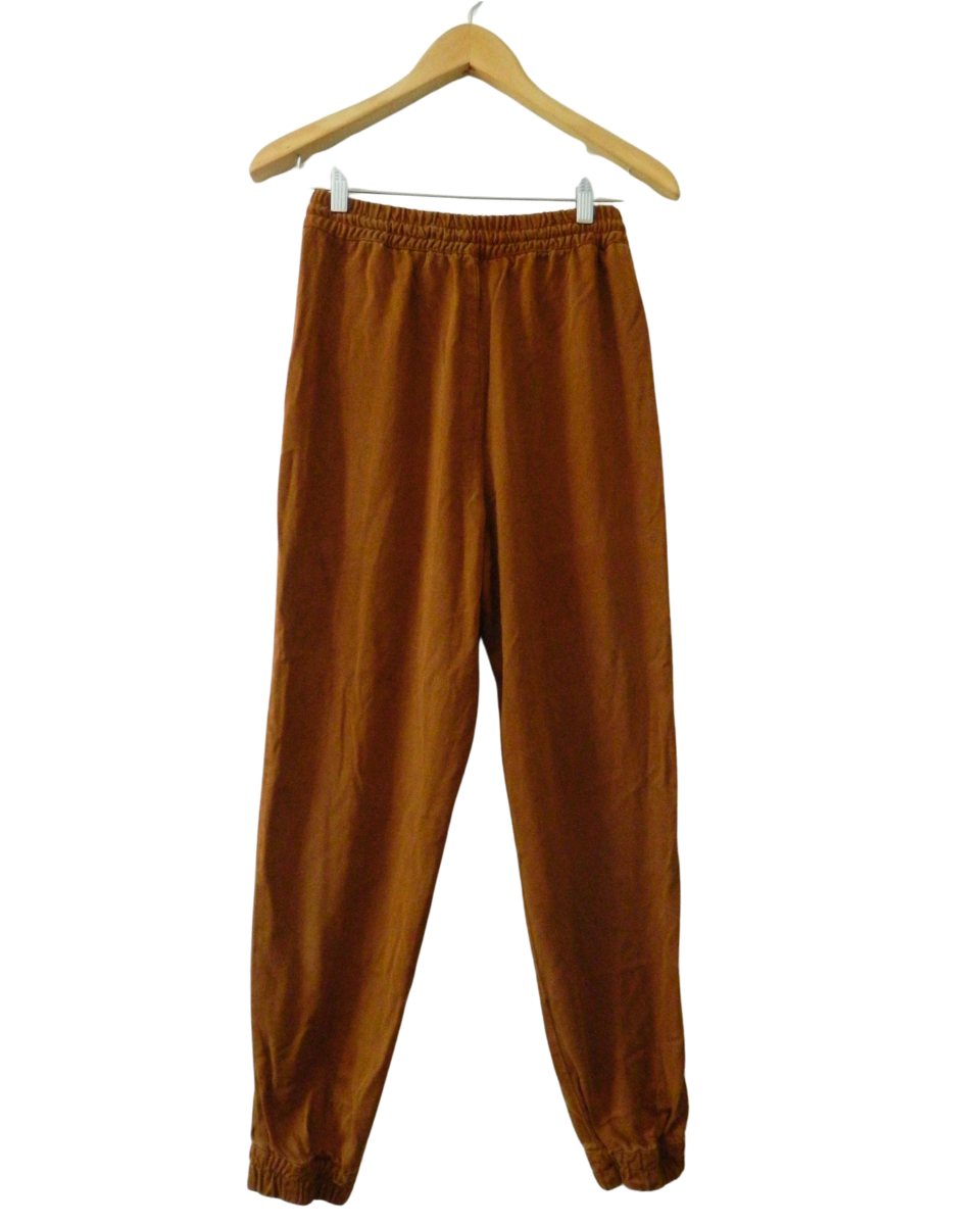 Pantalón Jogger Zara Marrón Bajo Puño
