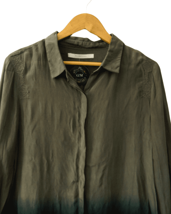 Camisa Rapsodia de Gasa Verde con Batik en Degradé