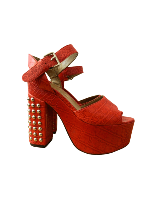 Sandalias Paruolo rojas con tachas