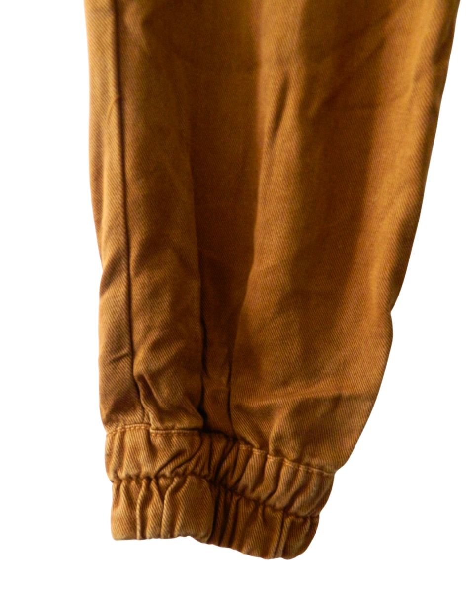 Pantalón Jogger Zara Marrón Bajo Puño