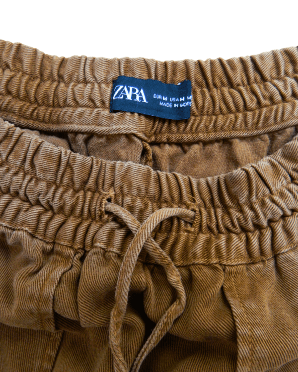 Pantalón Jogger Zara Marrón Bajo Puño
