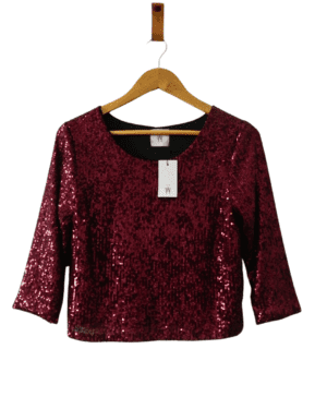 Blusa Ivana W Malbec con Lentejuelas con Etiqueta (152-623)