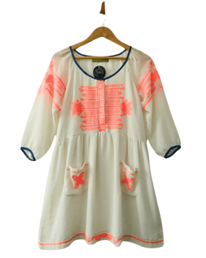 Vestido Rapsodia manga larga bordado