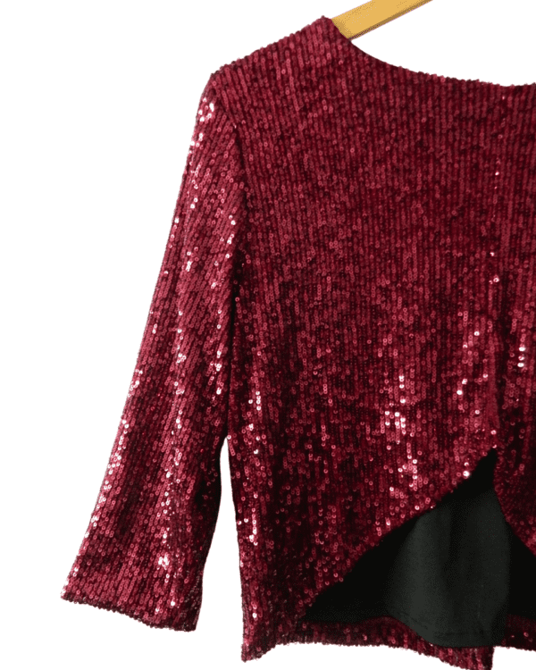 Blusa Ivana W Malbec con Lentejuelas con Etiqueta (152-623)