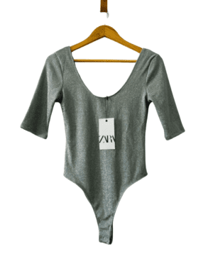 Body Zara Lurex Plateado con Etiqueta (700-205)