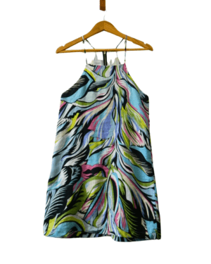 Vestido Ayres de Lino Corto Estampado (241-121)