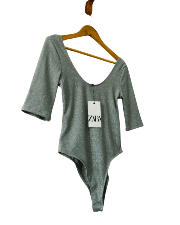 Body Zara Lurex Plateado con Etiqueta (700-205)
