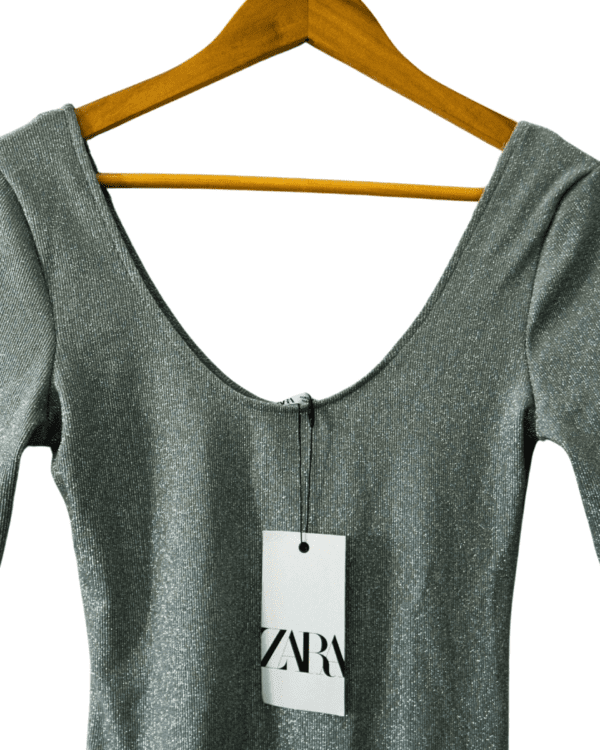 Body Zara Lurex Plateado con Etiqueta (700-205)