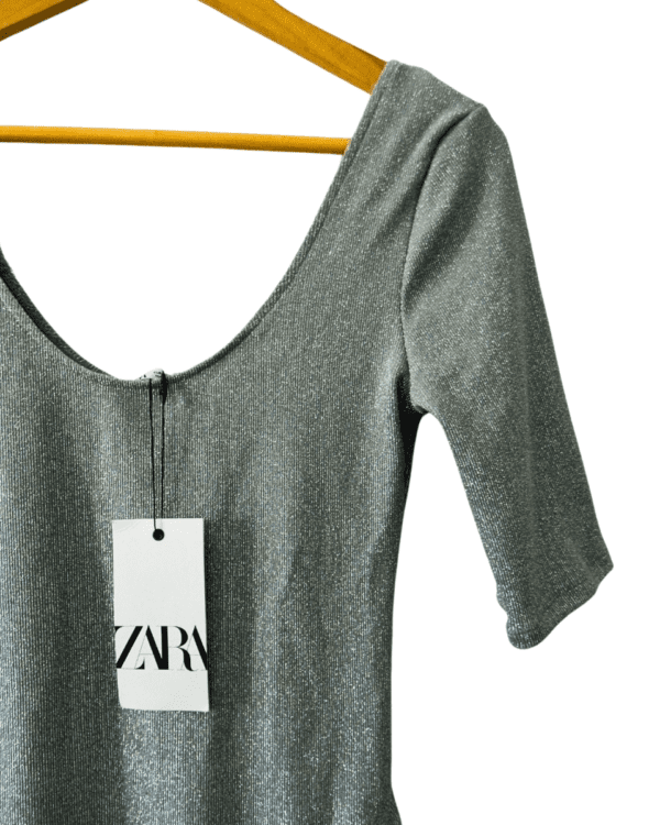 Body Zara Lurex Plateado con Etiqueta (700-205)