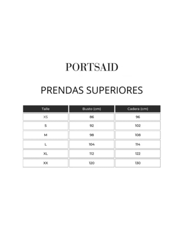 Guia de Talles Portsaid