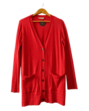 Cardigan Jazmin Chebar Largo Rojo (122-340)