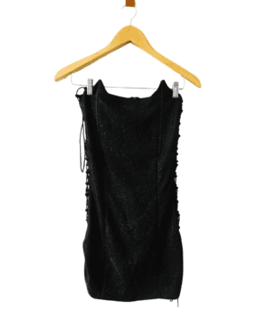 Vestido Strapless Negro Brillos