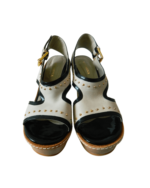 Sandalias Vitamina Hueso y Negro T38 (152-733)