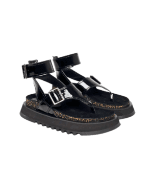 Sandalias Paruolo Face Charol Negras T36
