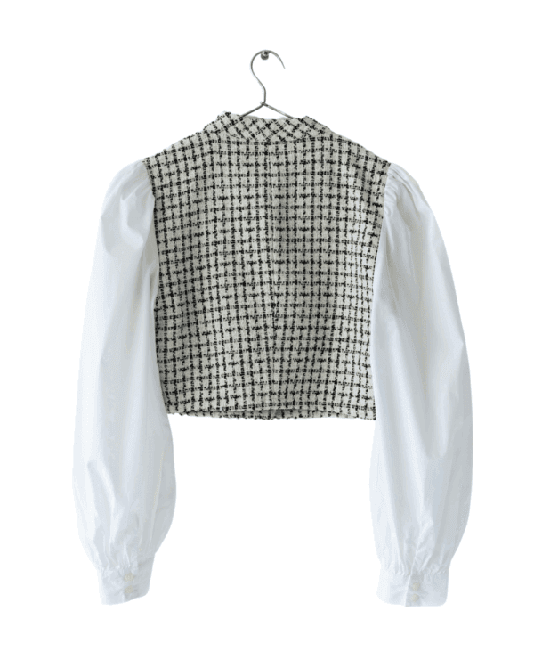 Camisa Zara Tweed con Mangas Princesa