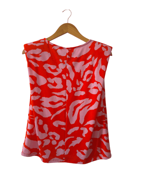 Blusa sin Mangas con Hombreras Coral y Rosa T. M