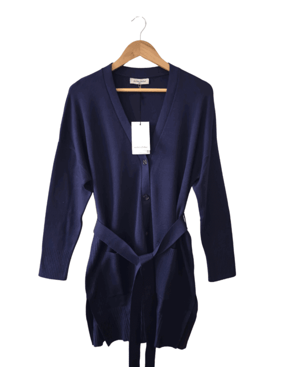 Cardigan Jazmin Chebar Oversize Zoe Azul Marino con Etiqueta T.1