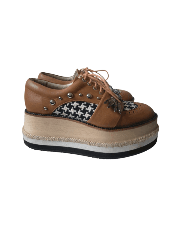 Zapatos Cloetas Oxford de Cuero con Plataforma y Strass T 37