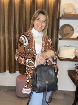 Cardigan Millie Alí Chocolate y Negro T. U