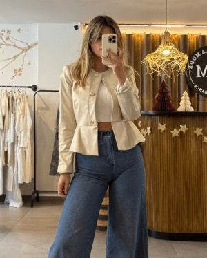 Chaqueta Zara Sintética Crudo con Etiqueta T. M