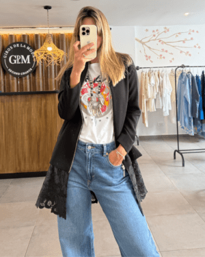 Chaqueta Ossira Larga con Encaje T. S