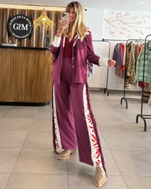 Conjunto Jazmin Chebar Western Pantalón + Camisa Obispo T. 1