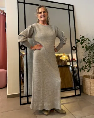 Vestido Cies Maxi Knit Gris T. U